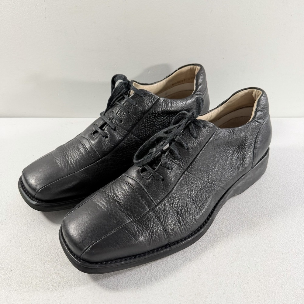 Carlo Morandi Black Pebbled Leather‎ Oxford Dress Shoes Men's Size 12 M